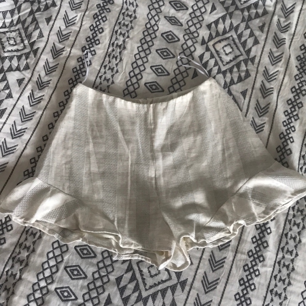 White Ruffle Shorts
